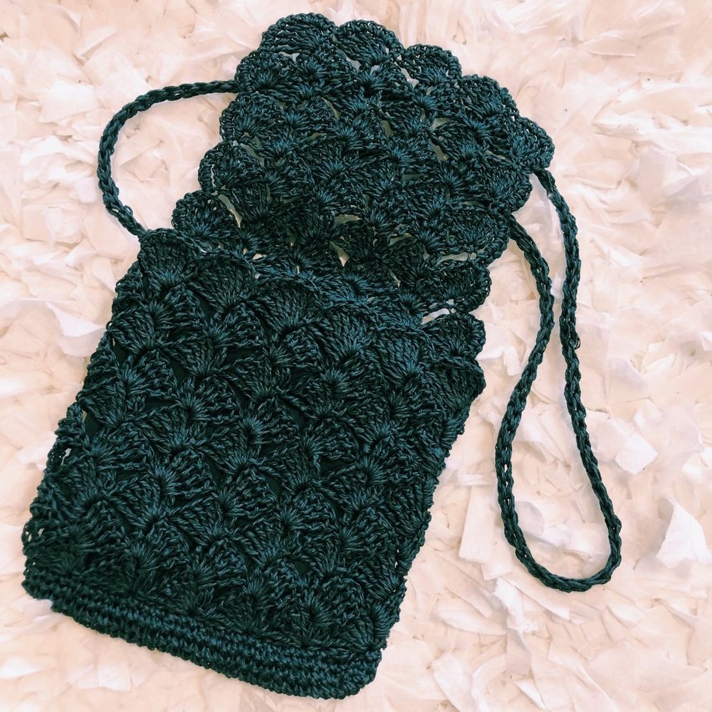Vintage Black Woven Mini Crossbody Zipper Purse - Picture 3 of 7